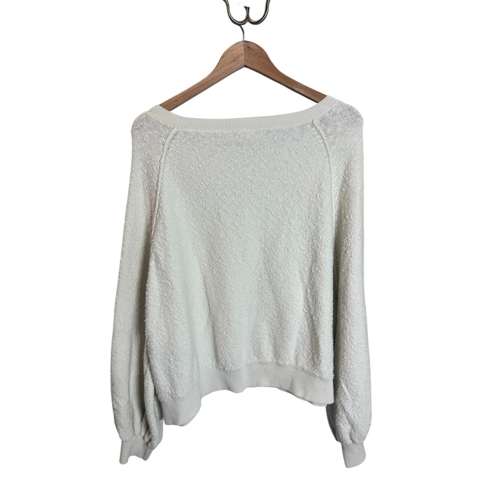 Free People Cozy Found My Friend Pullover Cream Relaxed Fit Medium - Picture 2 of 7
